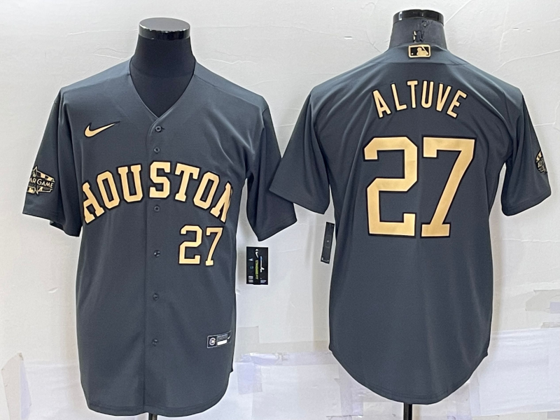Men's Houston Astros #27 Jose Altuve 2022 All-Star CharcoalCool Base Stitched Baseball Jersey